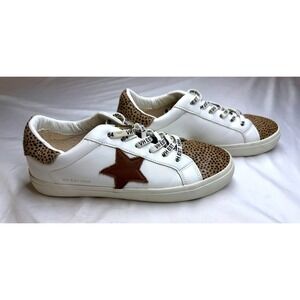Vintage Havana Gadol Sneakers White Cheetah Star Calf Hair Low Top Womens 7.5